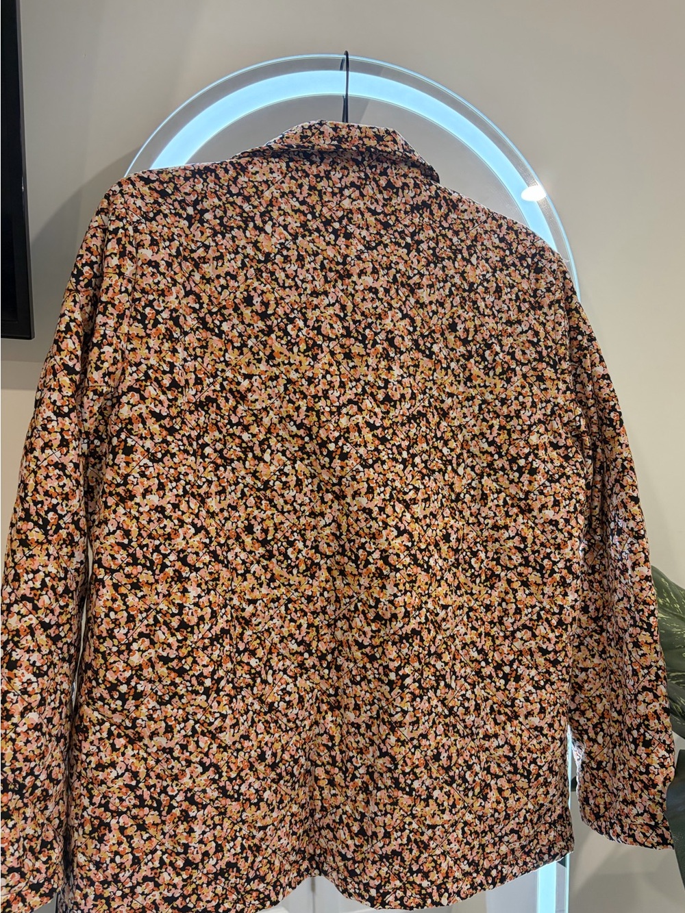 Floral Quilted Button-Up MSCH Jacket - Brown Floral - Picture 6 of 6